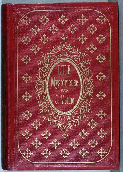 Omslaget till boken ""Den mystiska ön"", roman av Jules Verne av Unknown artist