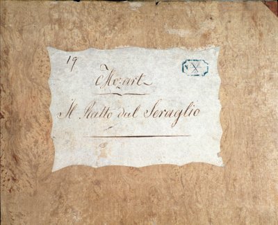 Omslag till partituret till Bortförandet från Seraglio, opera av Mozart, Lichtenthal-version (1838) av Unknown artist