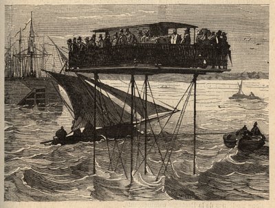 Grovbearbetning av kran från Saint-Malo till Saint-Servan - (Saint Malo a Saint Servan) gravyr i "" PATRIE"" - BESKRIVNING PACUREQUIREE DE LA FRANCE EN 6 VOLYER AV LUCIEN HUARD - slutet av 1800-talet av Unknown artist