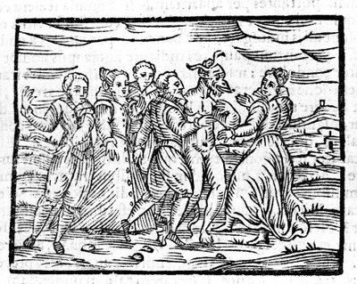 Dansa med djävulen av Francesco Guaccio "" Compendium Maleficarum"" Milano 1608 av Unknown artist