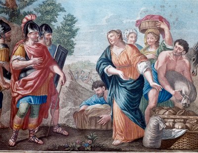 David et Abigail (Abigail, Abigail) Litografi av 1800-talets Milano, privat samling av Unknown artist