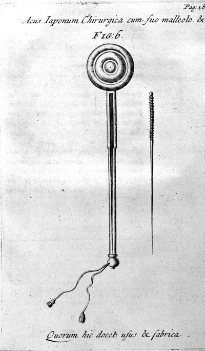 De Acupunctura av W.Ten Rhijn. London 1683. Första västerländska text som handlar om akupunktur. av Unknown artist