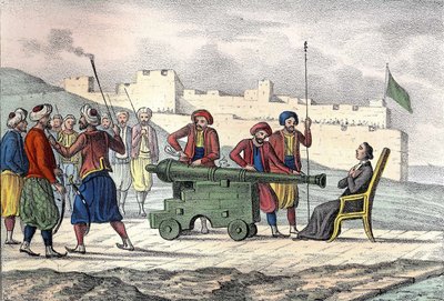 Död i Alger 1683 av fader LE VACHER (Jean Levacher), en fransk missionär under bombningen av Alger av Duquesne. I "" L