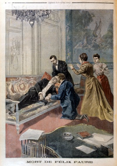 Félix Faures död i salongerna på Elysée - i "" Le Petite Journal"" av 1899-02-26 av Unknown artist