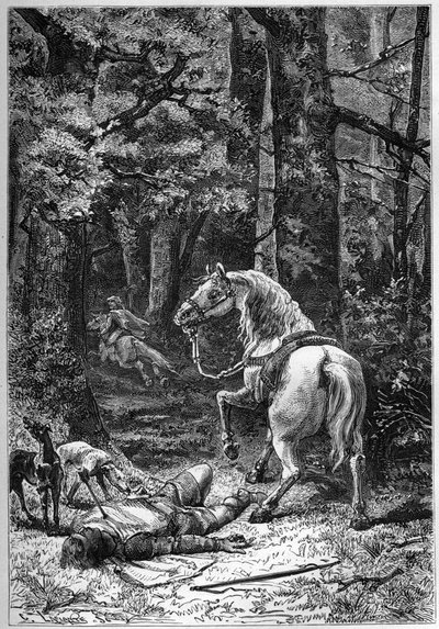 Rufus död, Vilhelm den Röde (Kung Vilhelm II) dödades av en pil när han jagade i New Forest av Unknown artist