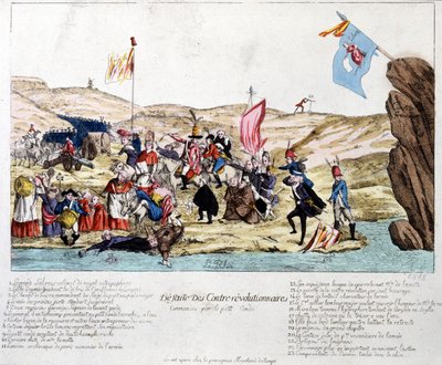 Nederlag för kontrarevolutionärer, under kommando av Peer Condé, i Alsace, sent 1700-tal av Unknown artist