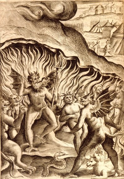 Beskrivning av helvetet efter ett 1600-talsverk. av Unknown artist
