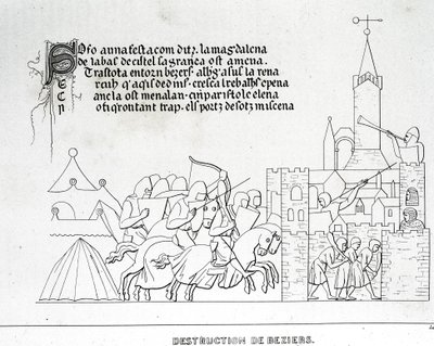Förstörelse av Béziers av Unknown artist