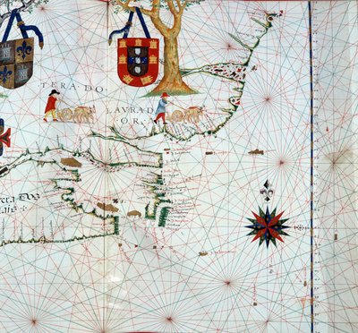 Detalj av en karta över Labrador (Markland), östra Kanada av Unknown artist
