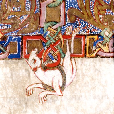 Detalj av det upplysta korset: f.108v av Breviary-Missal av Unknown