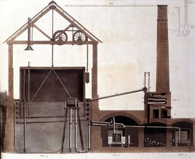 Diagram som förklarar kolgasproduktion, London 1815. av Unknown artist