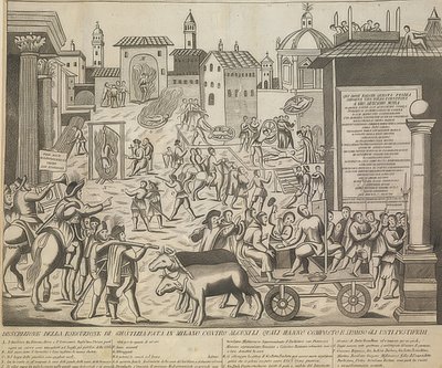 Den stora milanesiska pesten 1630. Omkring 1835 av Unknown