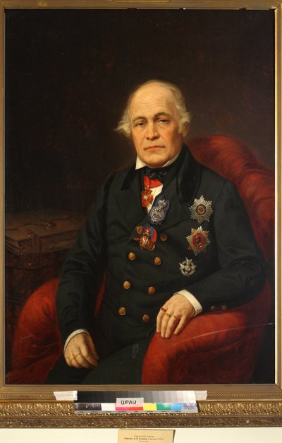 Dimitri Nikolaievitch Bloudov (Bludow ou Bloudoff) - Porträtt av greve Dmitry Nikolayevich Bludov (1785-1864) - Anonym - Mitten av 1800-talet. - Olja på duk - Institut för rysk litteratur IRLI (Pushkin-huset), St Petersburg av Unknown artist