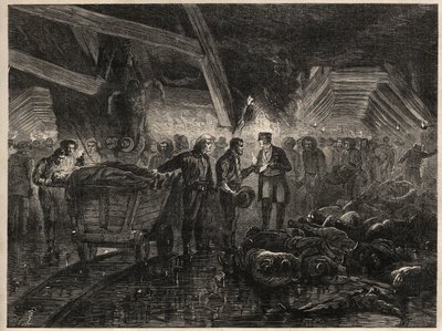 Katastrof av gruvorna i Bessège - MINES DE COAL DE LALLE - Översvämningar av Unknown artist