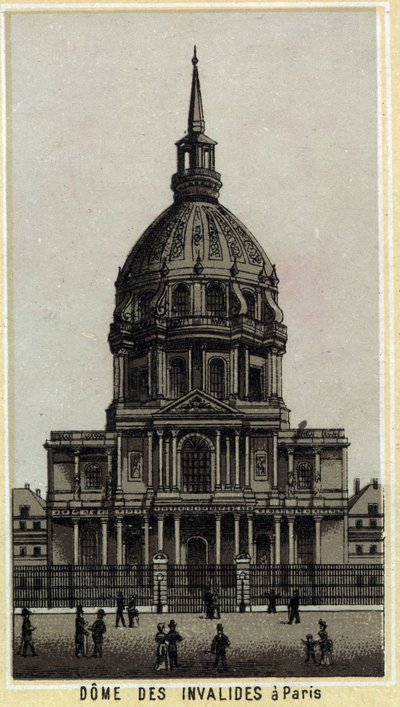 Dome des Invalides i Paris. Kromolitografi från slutet av 1800-talet. av Unknown artist