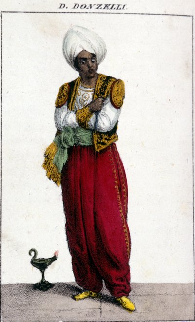 Domenico Donzelli (1790 - 1873), italiensk tenor, representerad i Otello av Gioacchino Rossini. La Scala av Unknown artist