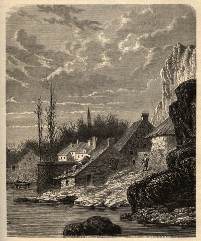 Douarnenez - Finistere - Bretagne - gravyr i "" PATRIE" - BESKRIVNING PECTURESSE DE LA FRANCE EN 6 VOLURES AV LUCIEN HUARD - slutet av 1800-talet av Unknown artist