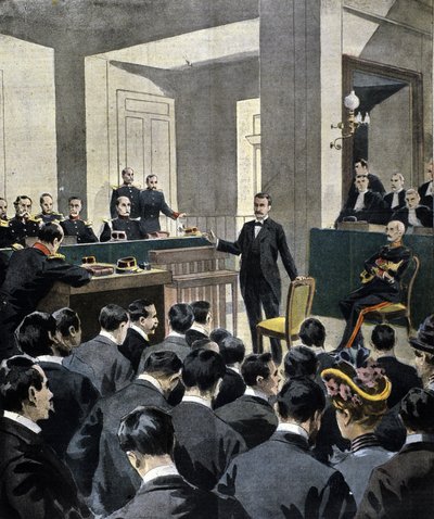 Fallet Dreyfus: överstelöjtnant Georges Picquarts (1854-1914) vittnesmål vid rättegången mot författaren Emile Zola (efter brevet J