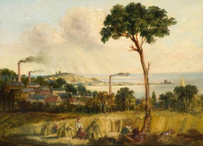 Dundee från Balgay Hill, ca 1824 (olja ombord) av Unknown artist
