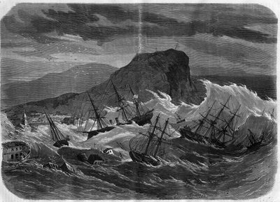 Jordbävning i Peru: tsunamin sänkte staden Arica i september 1869 - Gravyr i "" Le Journal Illustré"" av Unknown artist
