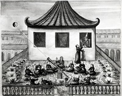 Solförmörkelse - i "" Voyages of the Kingdom of Siam, historisk 1688"". av Unknown artist