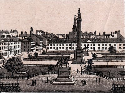 Edinburgh, Skottland: utsikt över George Square i Edinburgh. i "" Världen illustrerar 168 vyer"" Odaterat (slutet av 1800-talet) av Unknown artist