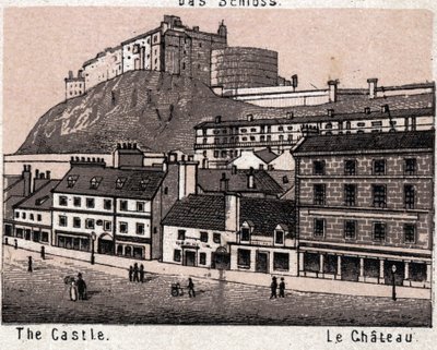 Edinburgh, Skottland: utsikt över slottet (slottet i Edinburgh). i "" Världen illustrerar 168 vyer"" Odaterat (slutet av 1800-talet) av Unknown artist
