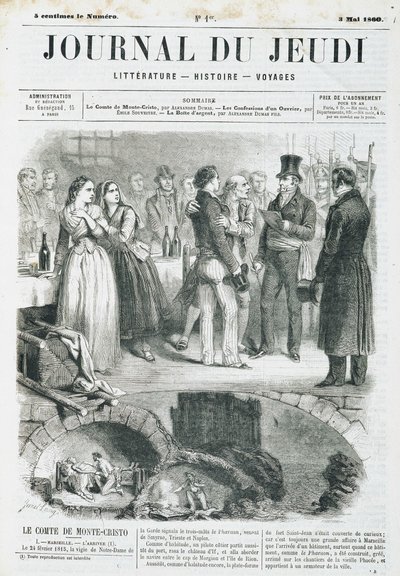 Edmond Dantes, greve av Monte Cristo (Monte Cristo) har en mottagning - i "" Le Journal du Thursday"" från 1860-05-03 av Unknown artist