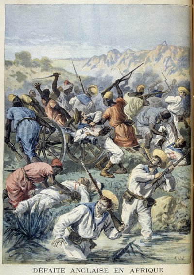 Engelsk nederlag i Afrika - i "" Le Petity Journal"" av 1894-03-05 av Unknown artist