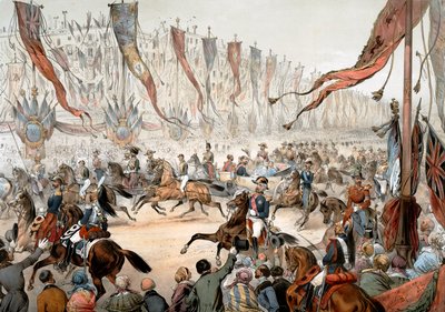 Entré till Victoria Queen of England i Paris i närvaro av Napoleon III 18 augusti av Unknown artist