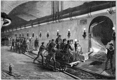 Utflykt i Paris kloaker 1872. av Unknown artist