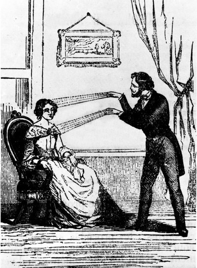 Erfarenhet av hypnos. Gravyr från 1890 av Unknown artist