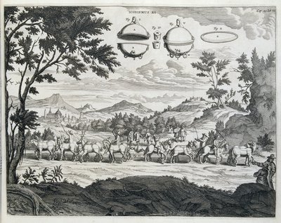 Experiment med Otto von Guericke (Otto de Guericke av Unknown artist