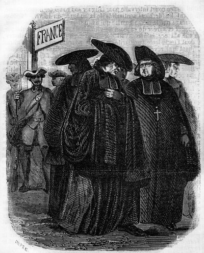 Utvisning av jesuiterna från Frankrike genom domar från parlamenten 1762. av Unknown artist