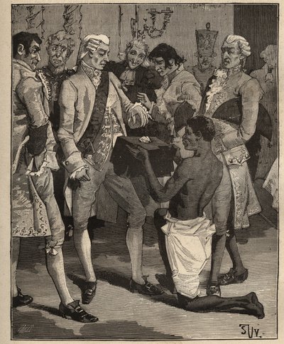Berömda diamanter: "Underverkens under" presenterade för kejsaren av Brasilien, Joao VI av Portugal (Johannes VI känd som Clementen) (1767-1826), 1809. Gravyr från 1885 i "" Les arts et metiers illustres"" av Adolphe BITARD. av Unknown artist