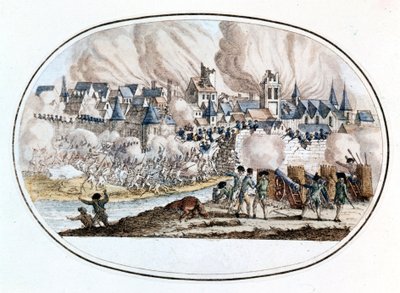 Federalistiskt uppror. Övertagandet av Toulon från engelsmännen 1794 där den unge Bonaparte utmärkte sig. av Unknown artist