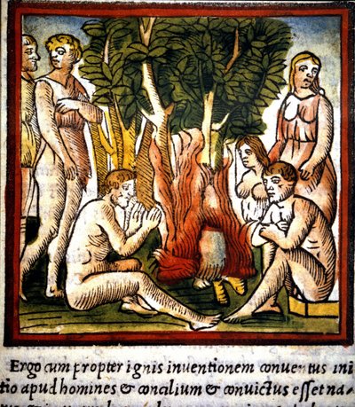 Eld och primitiver - i "" De architectura"" av Vitruva av Unknown artist