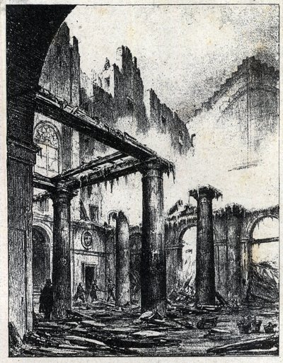 Brand på den italienska teatern i Paris 1838 av Unknown artist