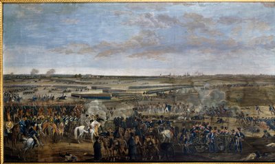 Första imperiet: Kejsar Napoleon I (1769-1821) (på den vita hästen) i slaget vid Leipzig (Nationernas slag), 16-19 oktober av Unknown artist