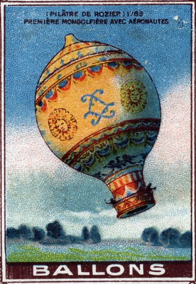 Första ballongfärden med aeronaut av Unknown Artist