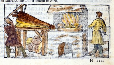 Forge - i "Pirotechnia"" av Biringuccio av Unknown artist