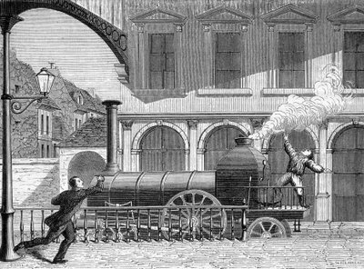 Slumpmässig upptäckt av närvaron av elektricitet i vattenånga - gravyr av Unknown artist