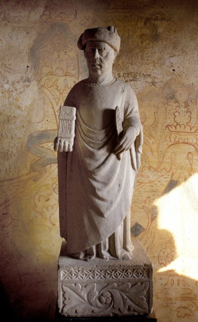 Francesco Petrarca (1304 - 1374) (Petrarch), italiensk poet. 1300-talsstaty. Petrarca hus i Arquà nära Padua. av Unknown artist