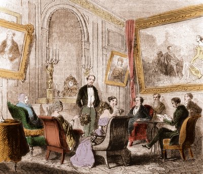 Francois Rene de Chateaubriand (1768-1848), fransk författare och politiker, läser "Memoires d