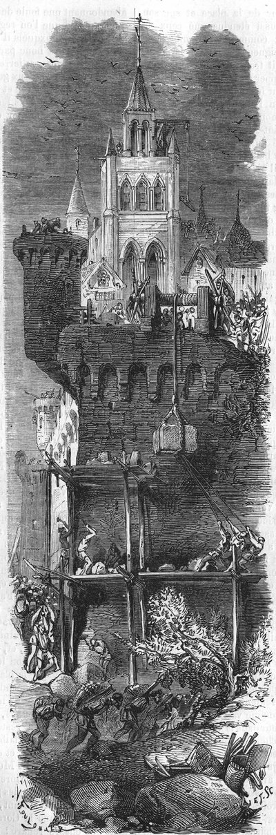 Francois de Guise (1519-1563), utsedd till guvernör i Metz av kung Henrik II av Frankrike, tvingade Karl V, kejsare av det heliga germanska riket att höja belägringen av Metz 1552. Gravyr från 1800-talet. av Unknown artist