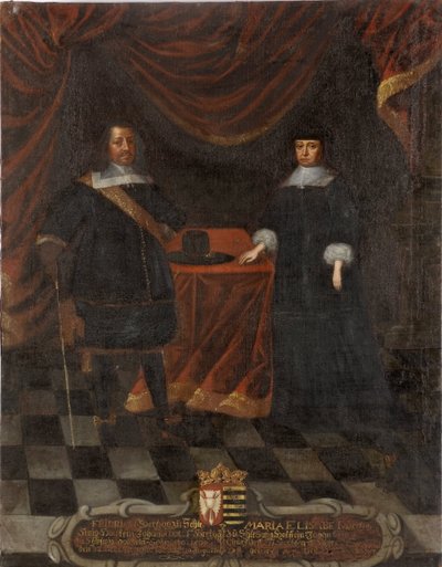 Frederic III de Holstein Gottorp et Marie Elisabeth de Saxe - Hertig Fredrik III av Holstein-Gottorp (1597-1659) och hertiginnan Marie Elisabeth (1610-1684), Anonym . Olja på duk. Mått: 103,5x79,5cm. Nationalmuseum Stockholm av Unknown artist