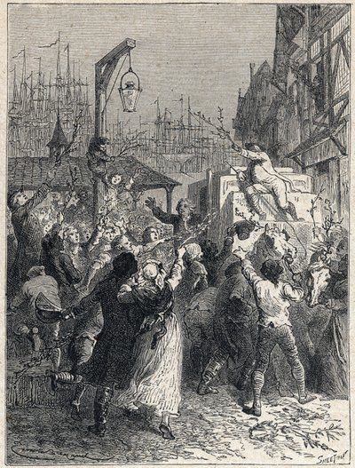 Franska revolutionen: Triumf för Honore Gabriel (Honore-Gabriel) Riqueti, greve av Mirabeau (1749-1791) gick in i staden Marseille 1789. Gravyr från 1889. Privat samling. av Unknown artist