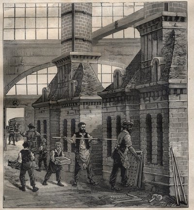Franska industrier: tillverkning av porslinsknappar - Gravyr i "La Science francaise"" av Unknown artist