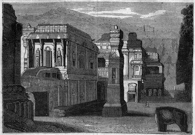 Från det monolitiska templet Kailasha (700-talet) i Indien. av Unknown artist