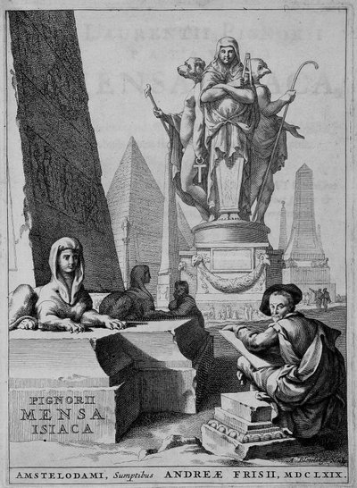 Frontispice av "Mensae Isiaca" (som ger betydelsen av heliga riter bland egyptier) av Unknown artist